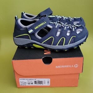 Merrell Kids' Blue and Lime Sandals